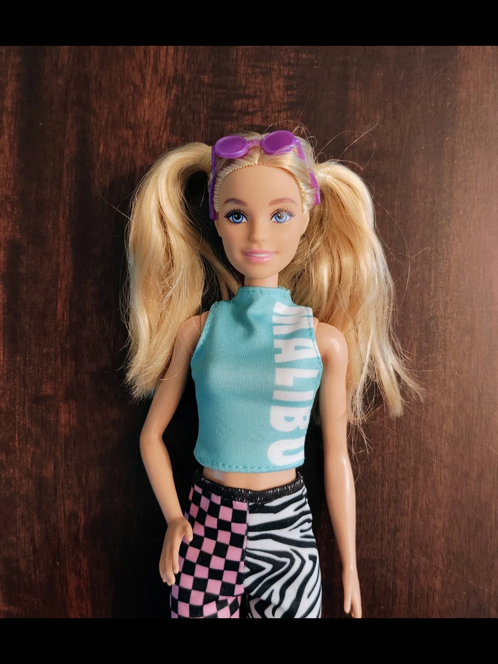 Barbie Pink Checker & Black-White Zebra Skinny Pants